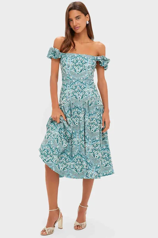 Ceiba Siembra Embroidered Linen Midi Dress sold by Tuckernuck