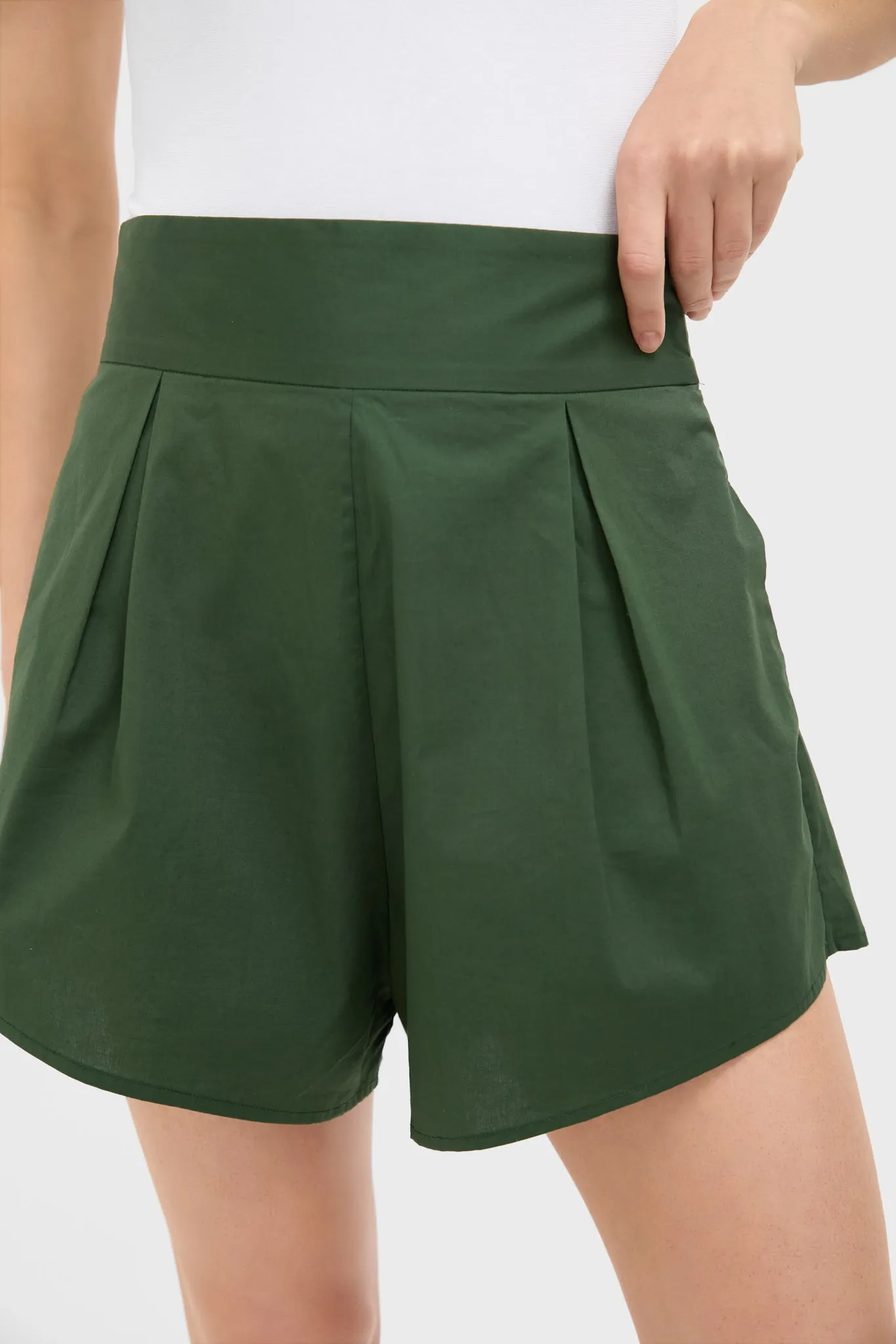 Green Solid Pleated Shorts sold by Tuckernuck product image thumbnail 5