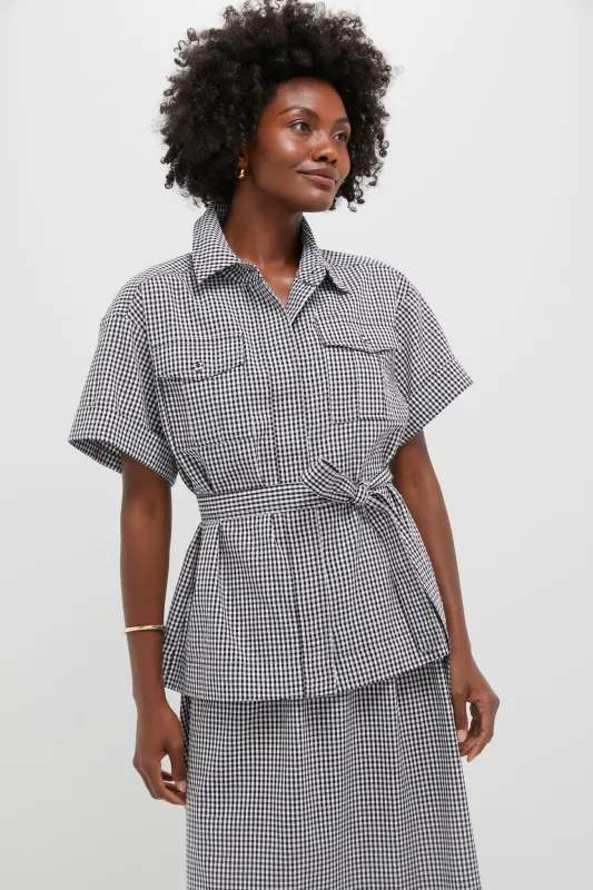 Black Gingham Ava Jacket sold by Tuckernuck