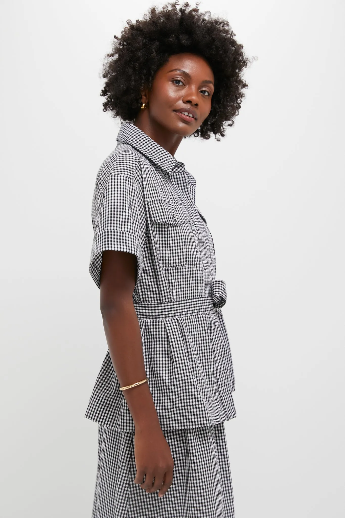 Black Gingham Ava Jacket sold by Tuckernuck product image thumbnail 3