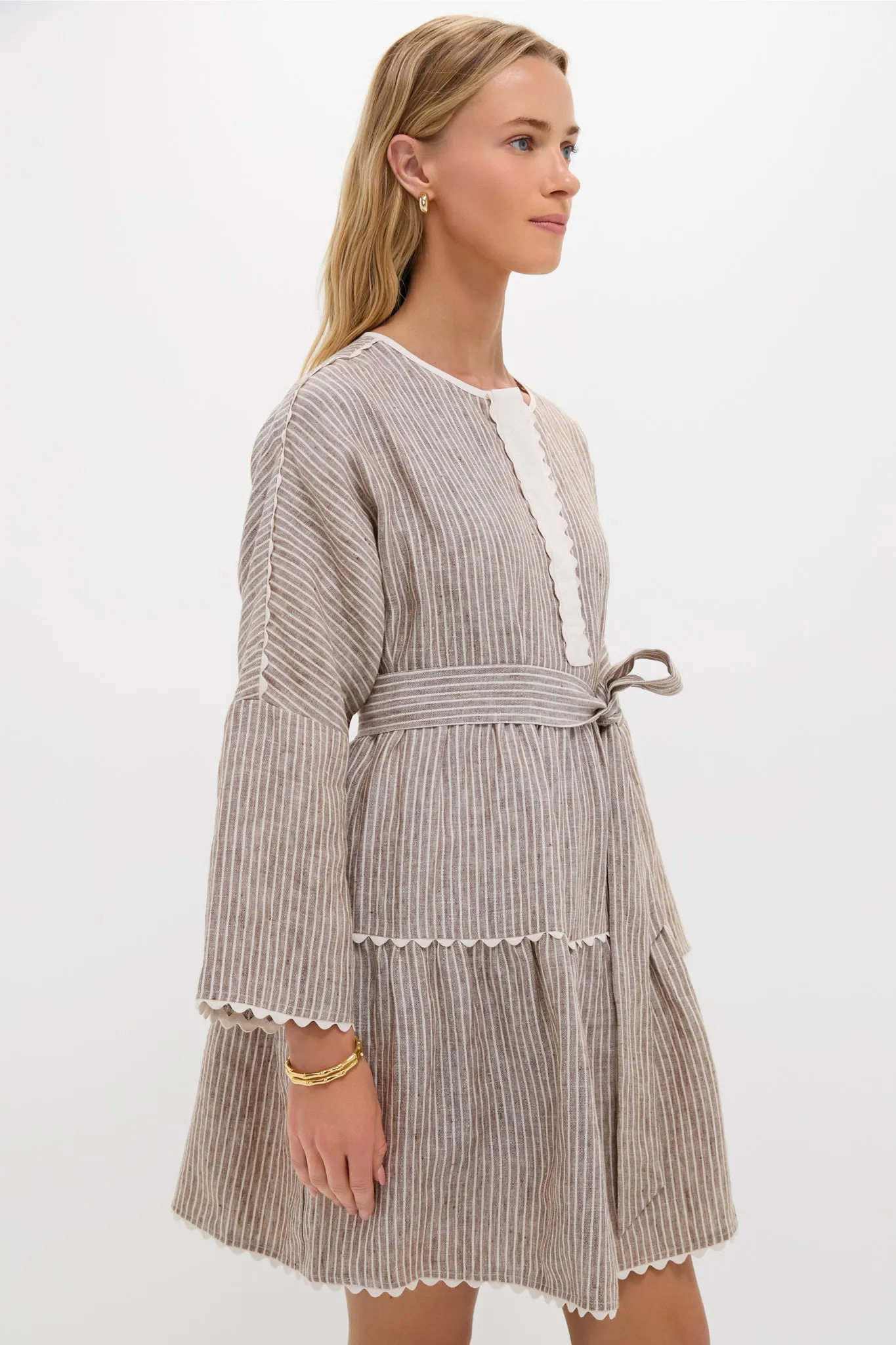 Brown Stripe Linen Tobi Mini Dress sold by Tuckernuck product image thumbnail 3