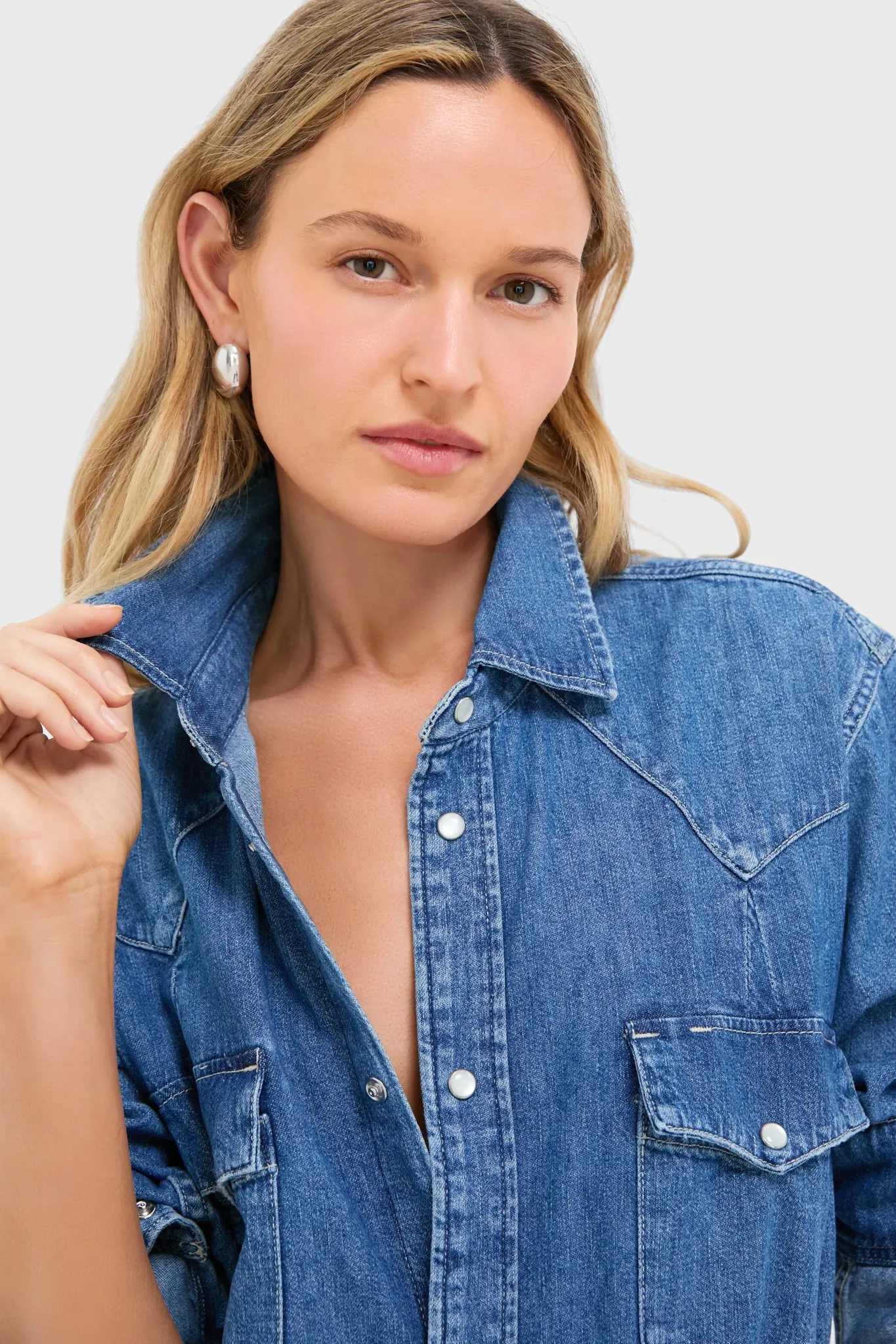 Nisku Wash Denim Woven Long Sleeve Collared Sport Shirt sold by Tuckernuck product image thumbnail 5