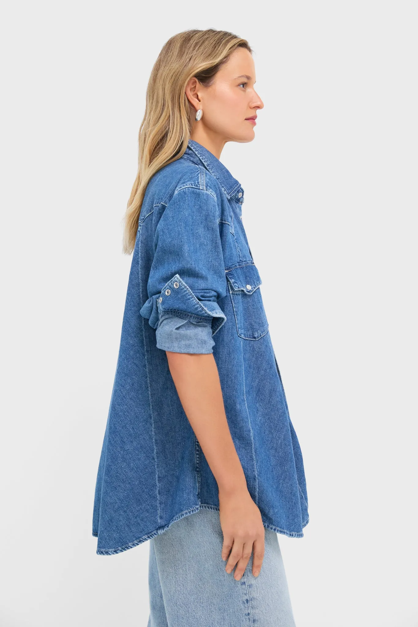 Nisku Wash Denim Woven Long Sleeve Collared Sport Shirt sold by Tuckernuck product image thumbnail 3