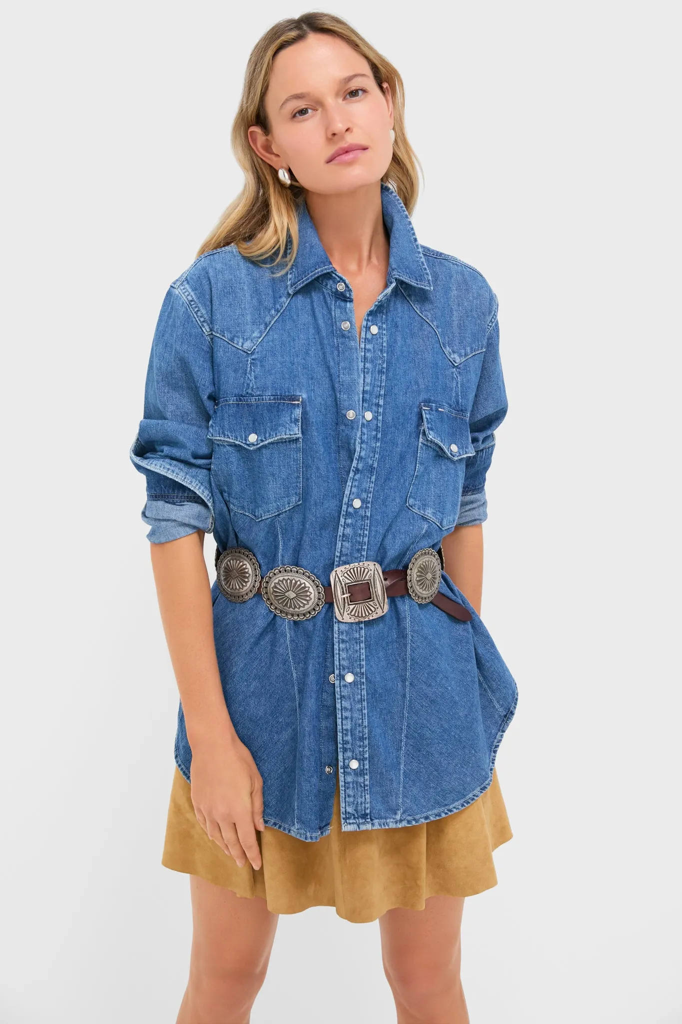 Nisku Wash Denim Woven Long Sleeve Collared Sport Shirt sold by Tuckernuck