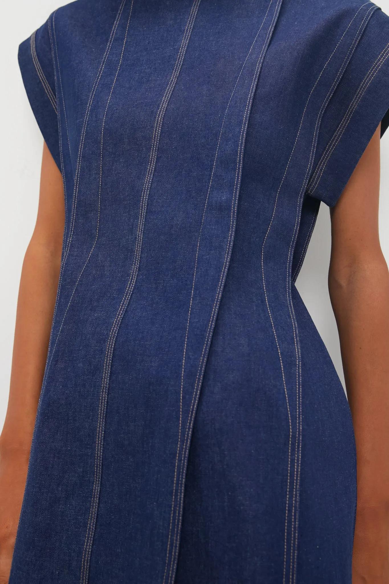 Dark Denim Blue Focul Dress sold by Tuckernuck product image thumbnail 5