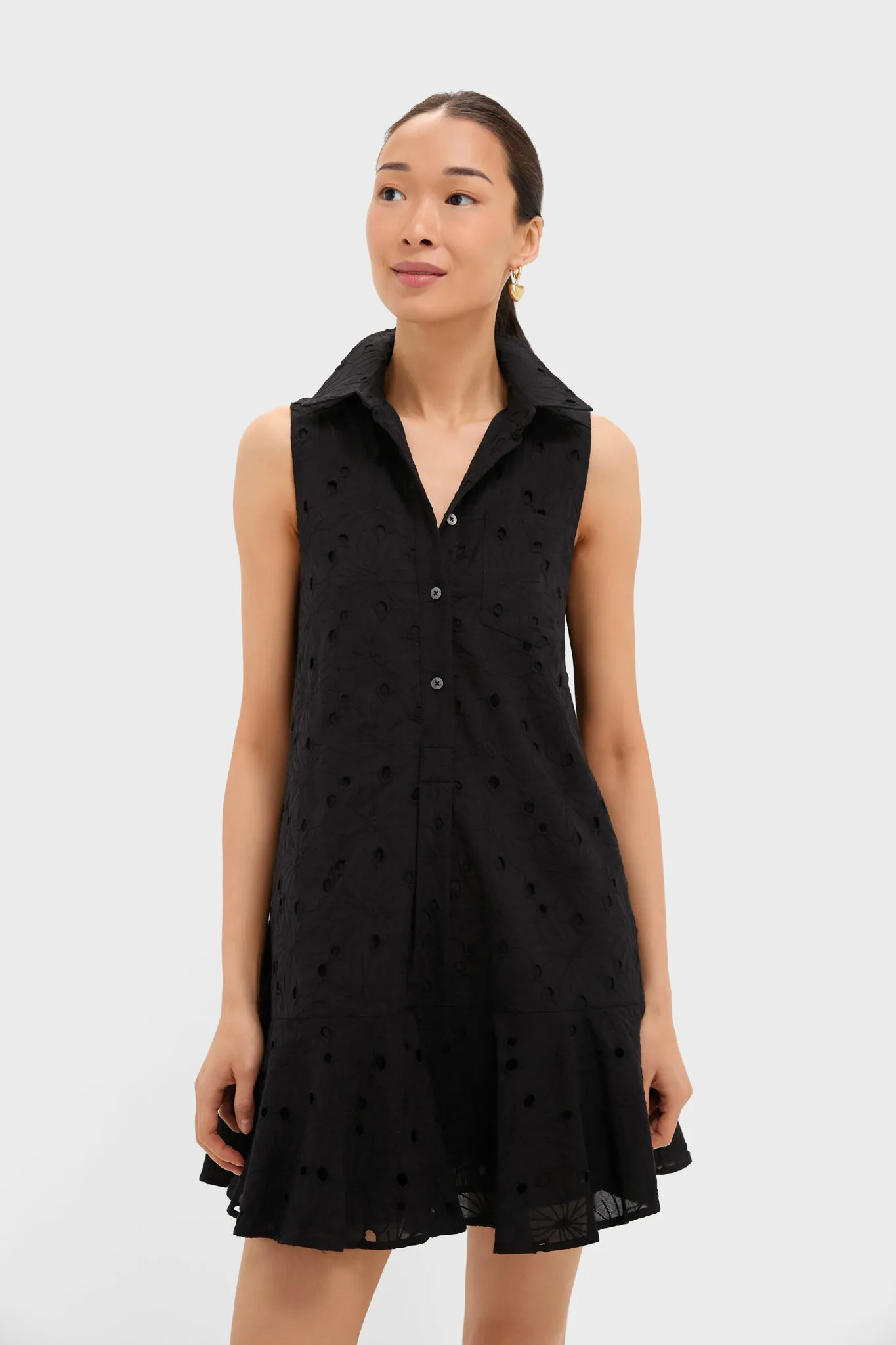 Black Floral Eyelet Sleeveless Callahan sold by Tuckernuck