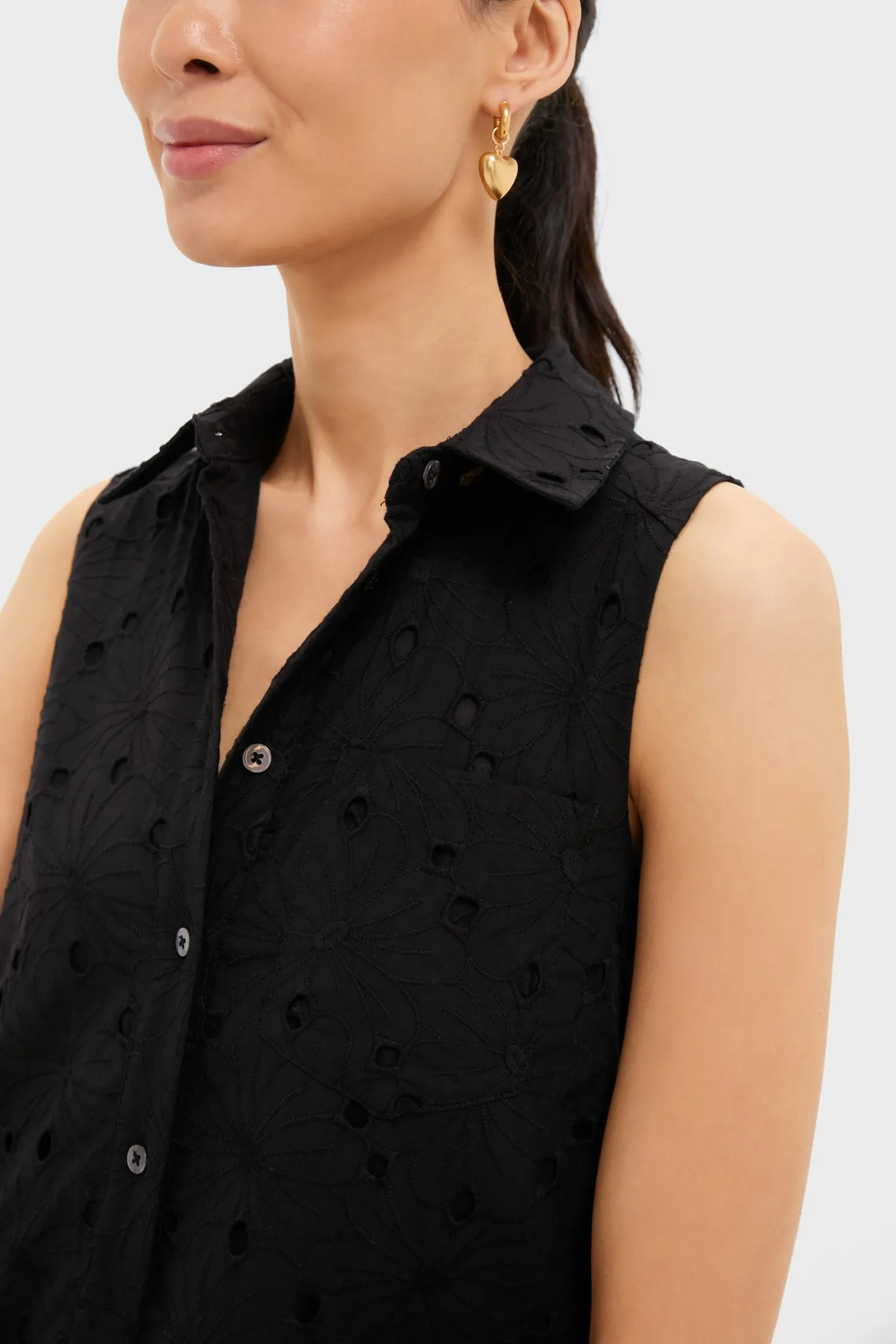 Black Floral Eyelet Sleeveless Callahan sold by Tuckernuck product image thumbnail 2