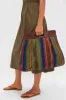 Jungle Stripe Raffia Rue Tote Bag sold by Tuckernuck