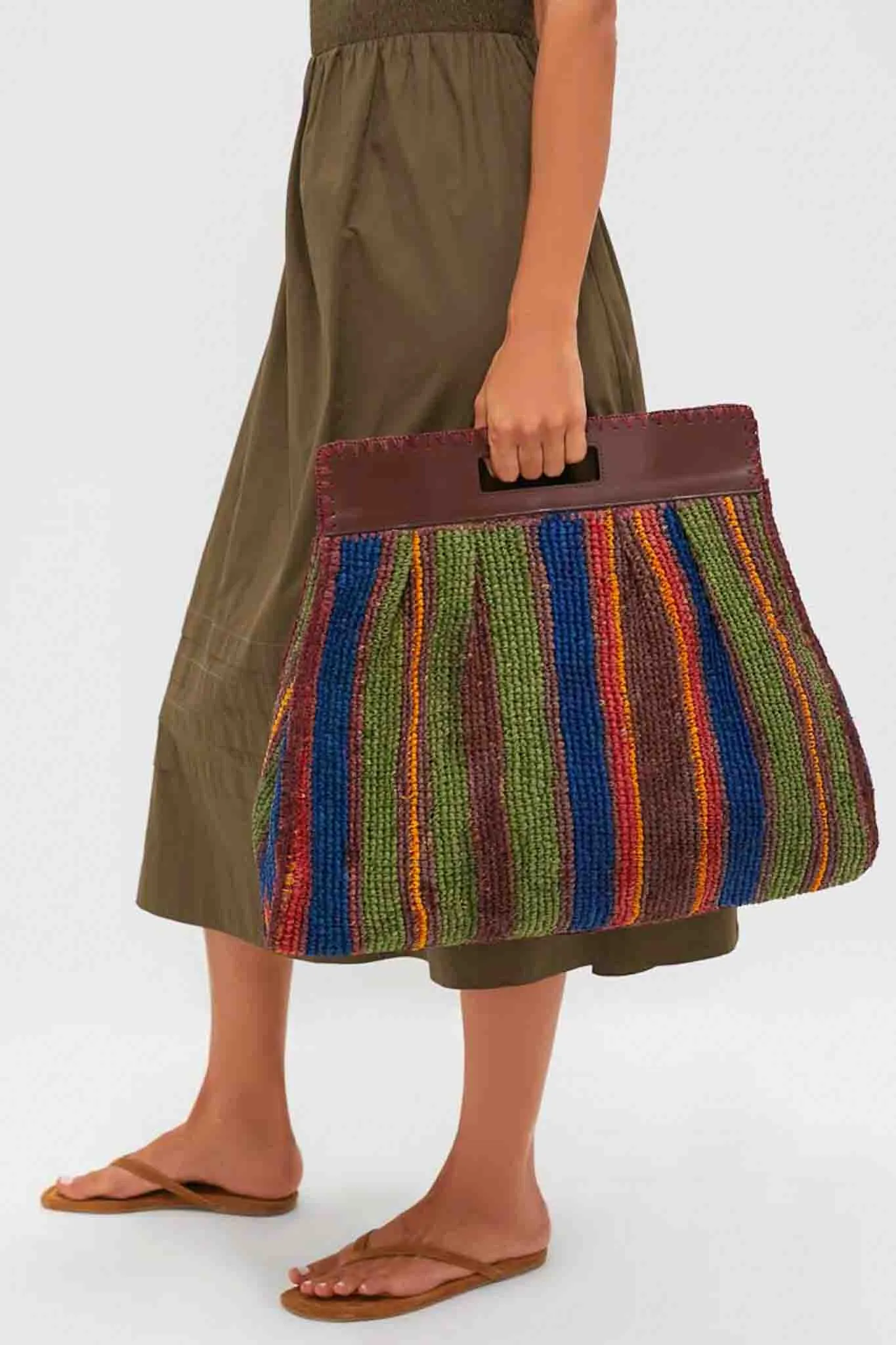 Jungle Stripe Raffia Rue Tote Bag sold by Tuckernuck product image thumbnail 2