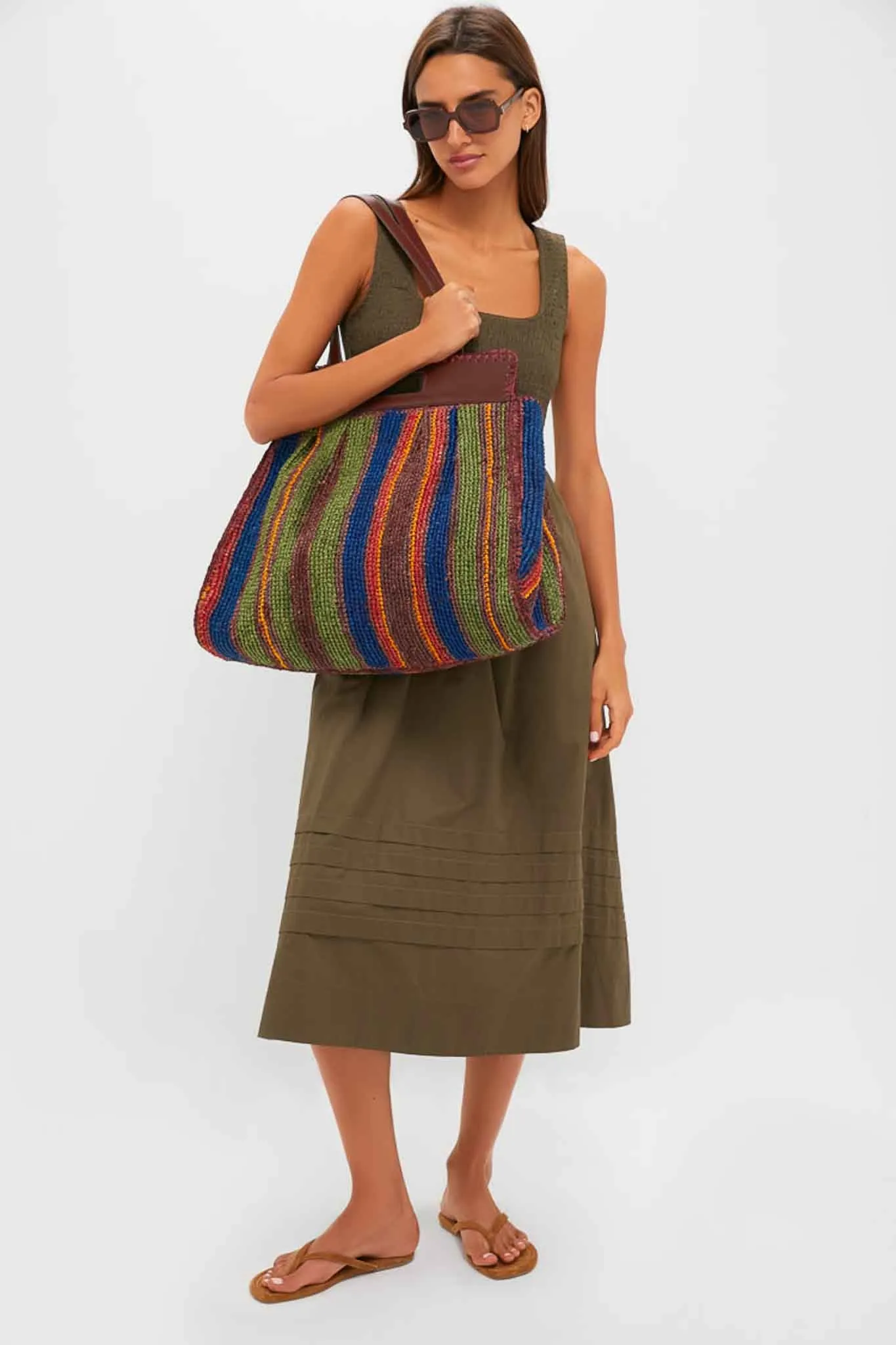 Jungle Stripe Raffia Rue Tote Bag sold by Tuckernuck product image thumbnail 3