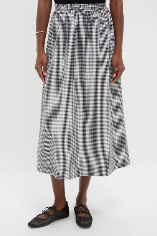 Black Gingham Athena Skirt sold by Tuckernuck