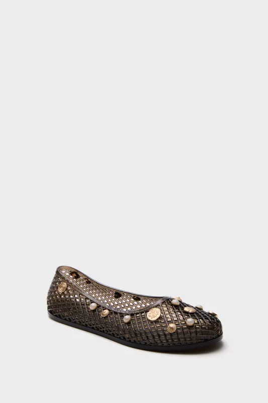 Black Iro Jelly Shell Flats sold by Tuckernuck