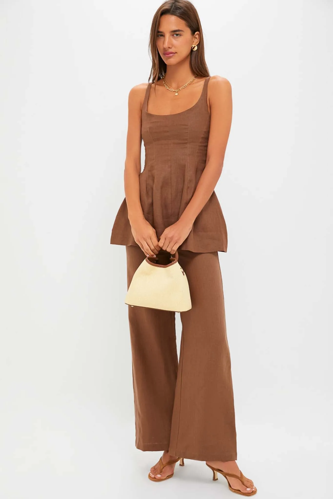 Natural and Cognac Raffia Baozi Bag sold by Tuckernuck product image thumbnail 3