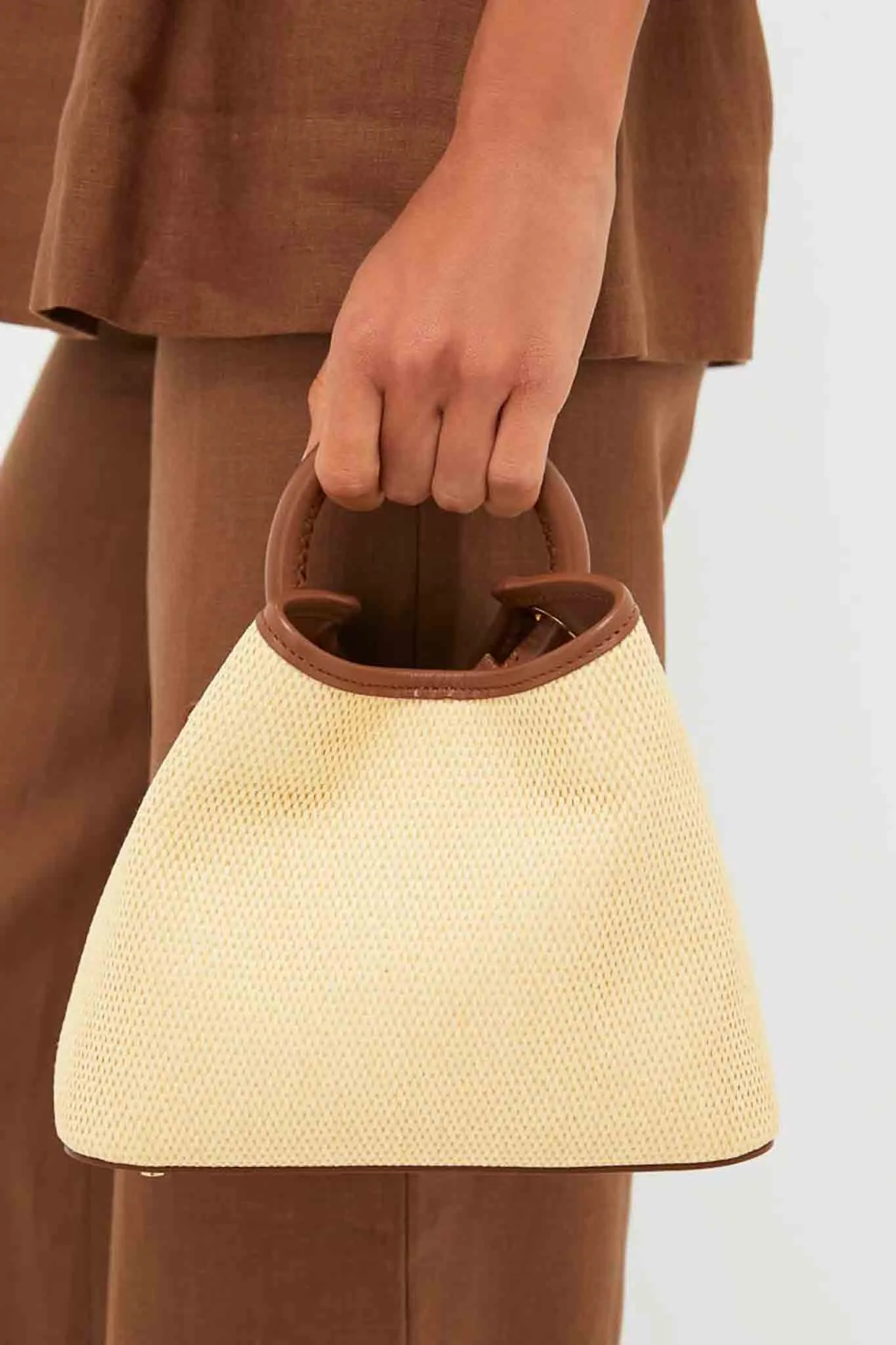 Natural and Cognac Raffia Baozi Bag sold by Tuckernuck product image thumbnail 2