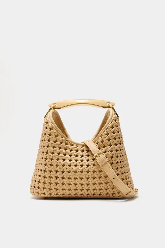 Butter Woven Leather Small Boomerang Bag sold by Tuckernuck
