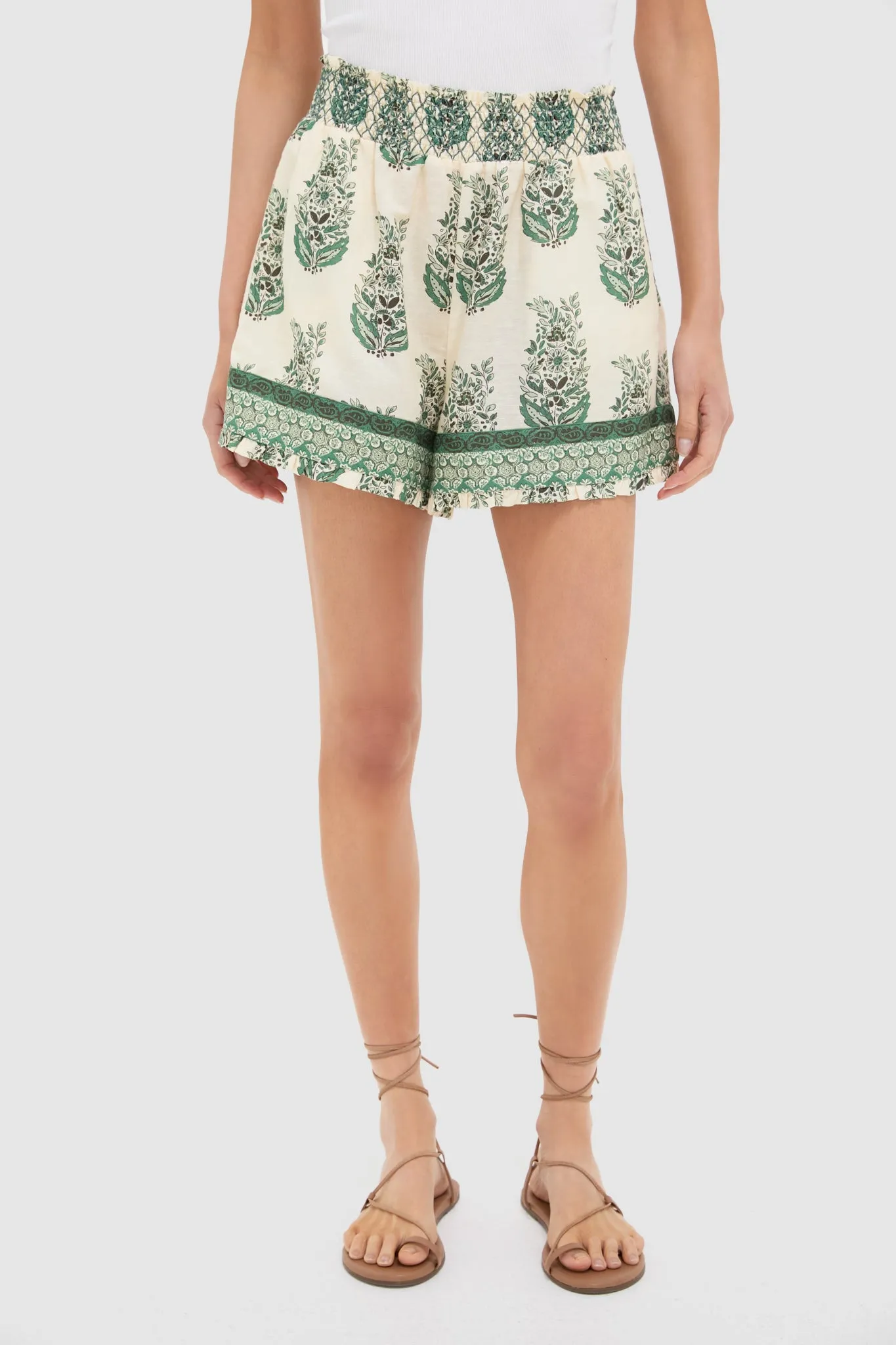 Jade Terrace Cotton Linen Clemence Shorts sold by Tuckernuck