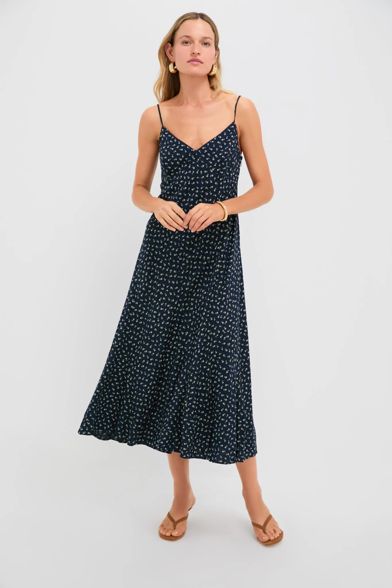 Midnight Daisy Printed Vintage Woven Sweetheart Sleeveless A-Line Dress sold by Tuckernuck