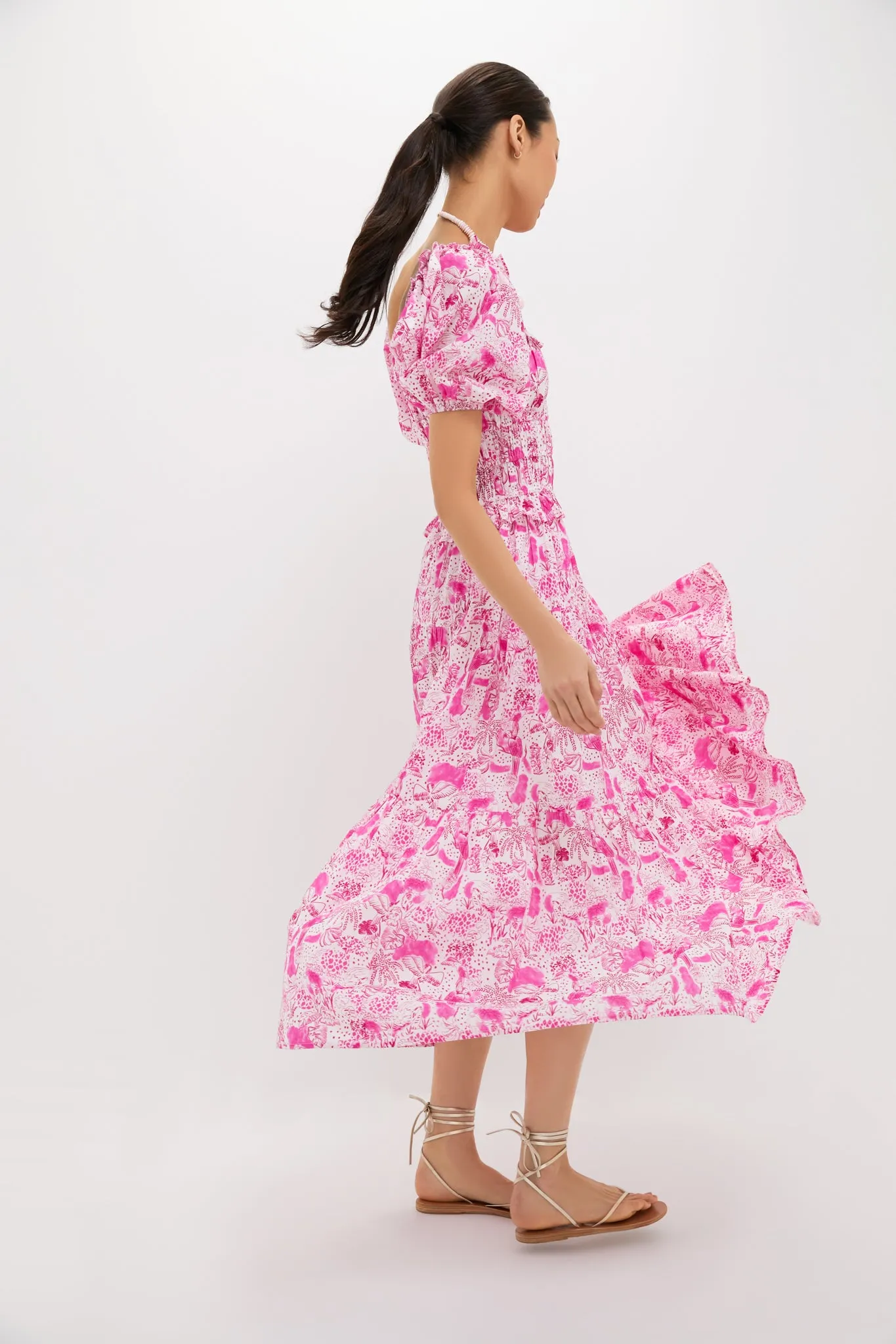 Pink Anaplois Percy Midi Dress sold by Tuckernuck product image thumbnail 3
