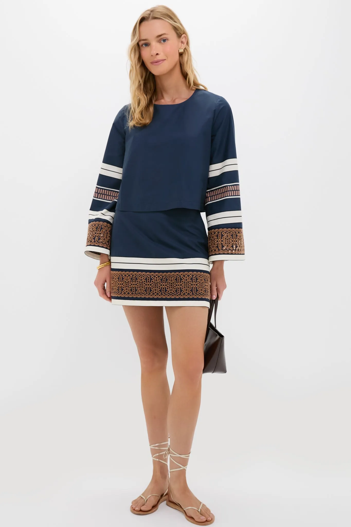 Riverside Stripe Cotton Eyelet Meg Mini Skirt sold by Tuckernuck product image thumbnail 2