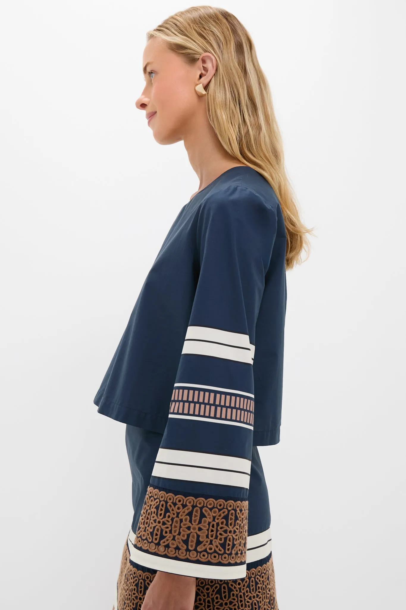 Riverside Stripe Cotton Eyelet Maxine Top sold by Tuckernuck product image thumbnail 3