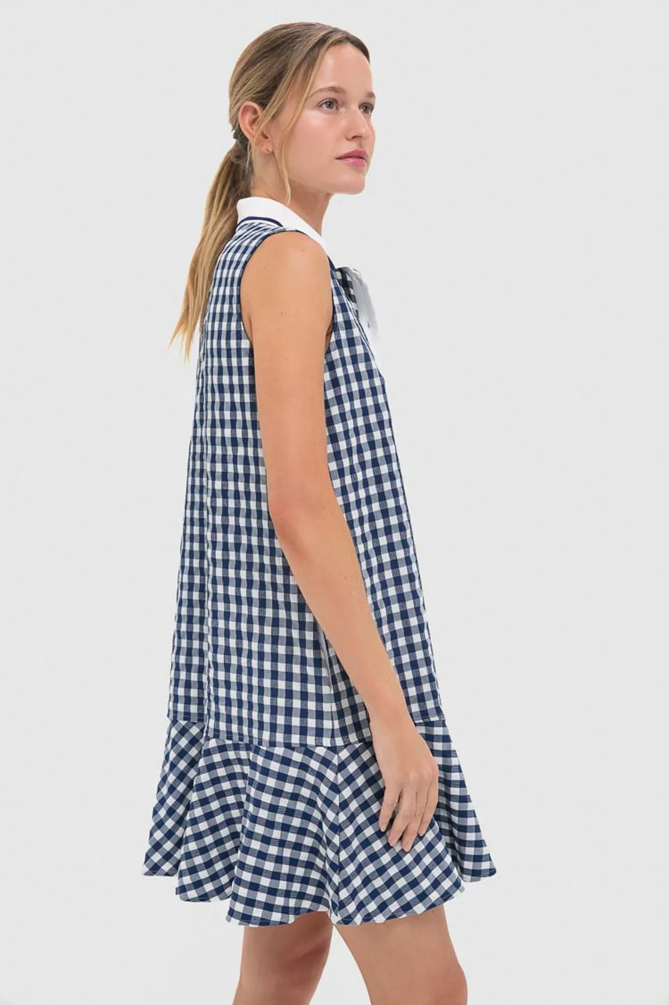 Navy Gingham Sleeveless May Golf Dress sold by Tuckernuck product image thumbnail 4