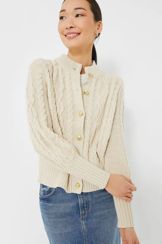 Sandstone Cotton Colette Cardigan sold by Tuckernuck