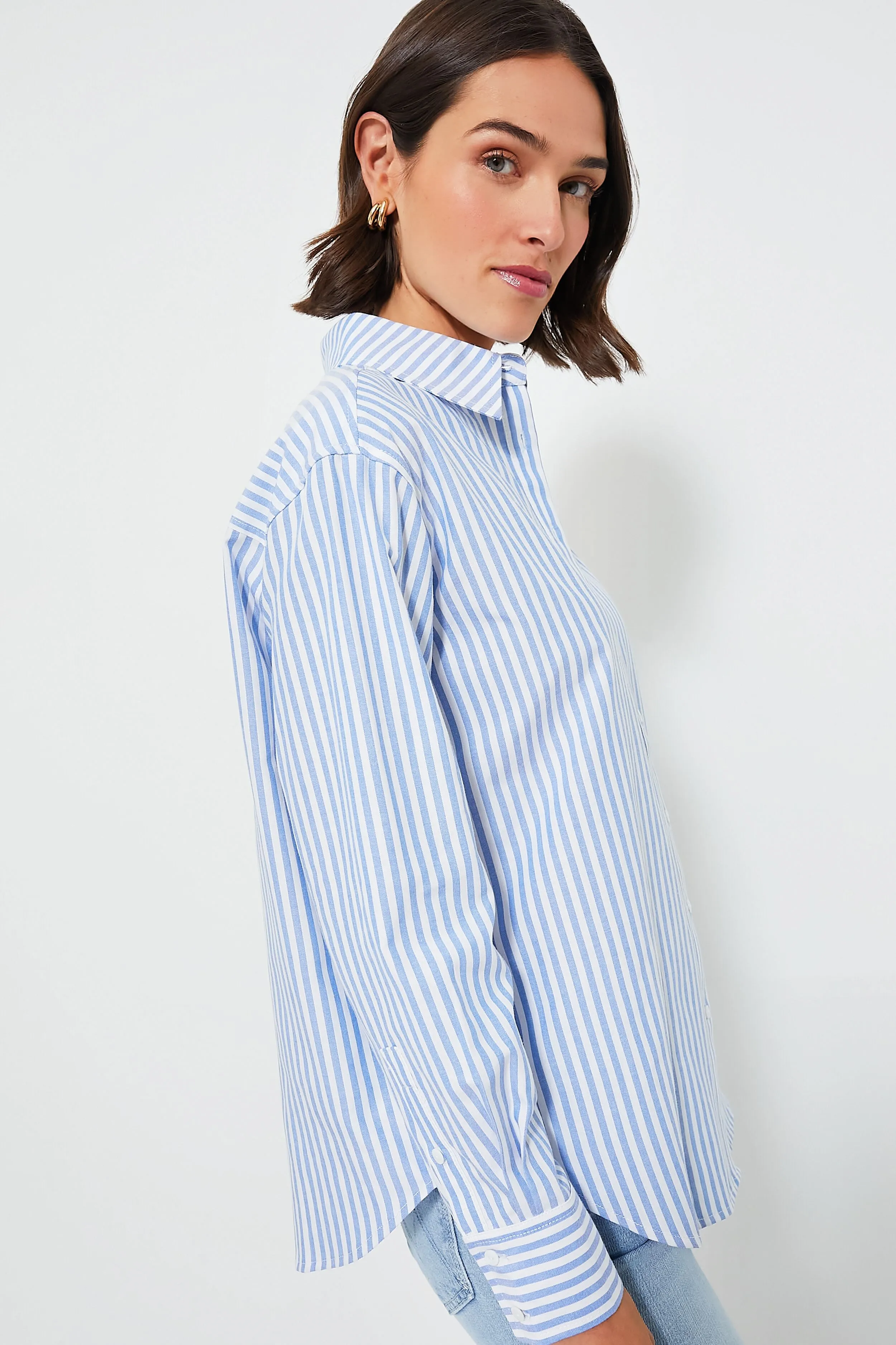 Light Blue Stripe Nadine Boyfriend Button Down sold by Tuckernuck product image thumbnail 4