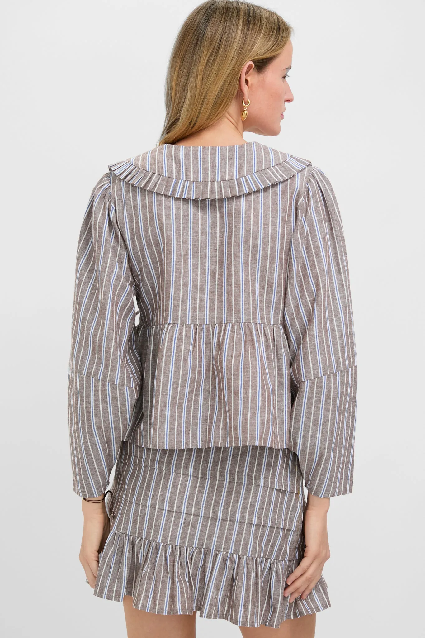 Dove Stripe Linen Bethany Blouse sold by Tuckernuck product image thumbnail 4
