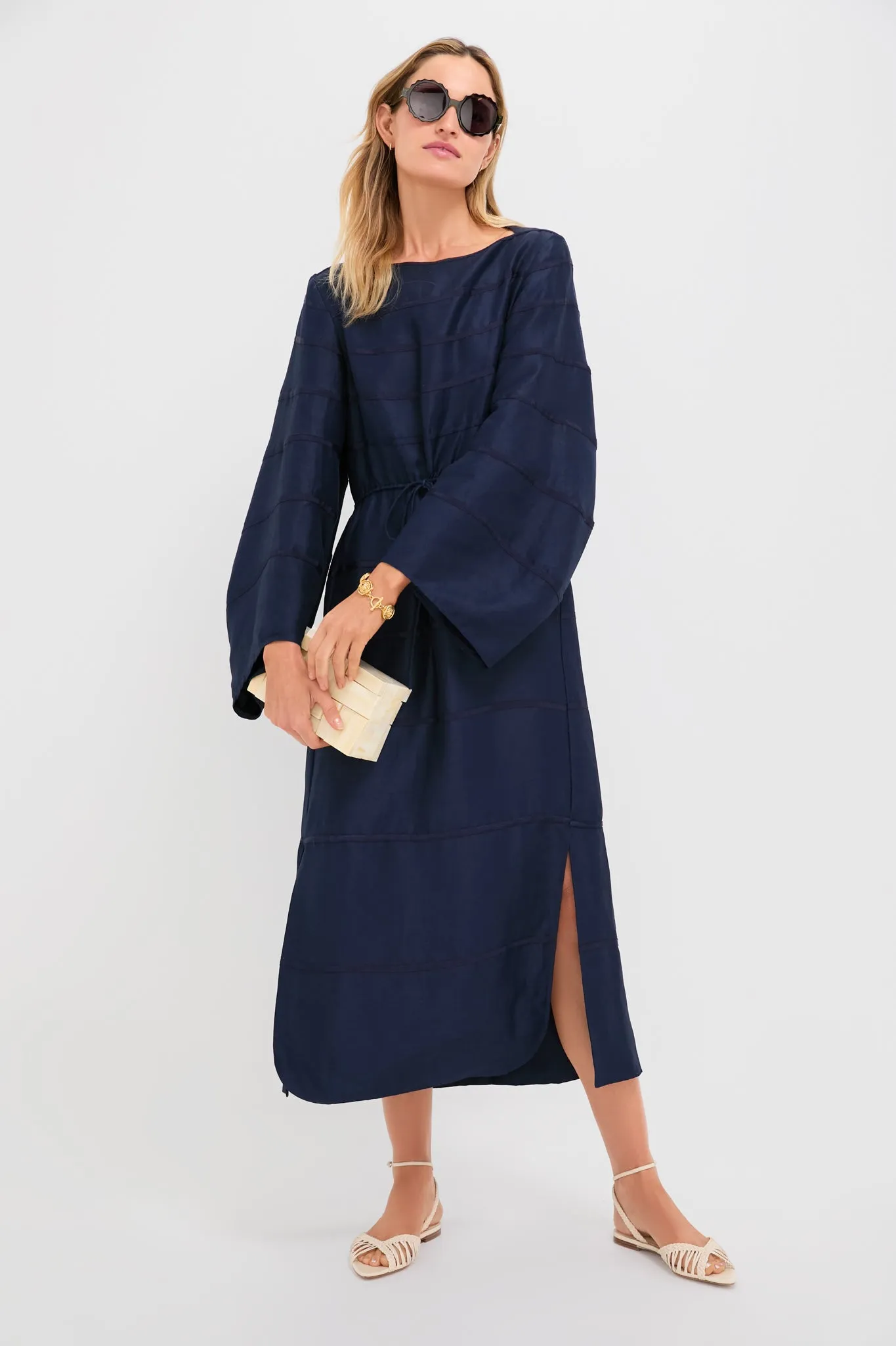 Navy Ribbon Caftan Dress sold by Tuckernuck product image thumbnail 2