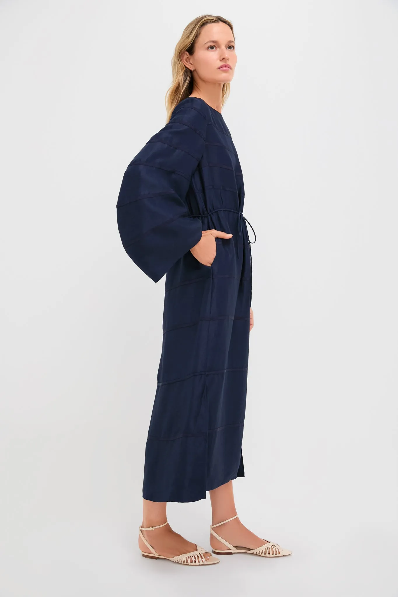 Navy Ribbon Caftan Dress sold by Tuckernuck product image thumbnail 3