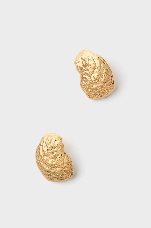 Gold Oyster Shell Earrings sold by Tuckernuck