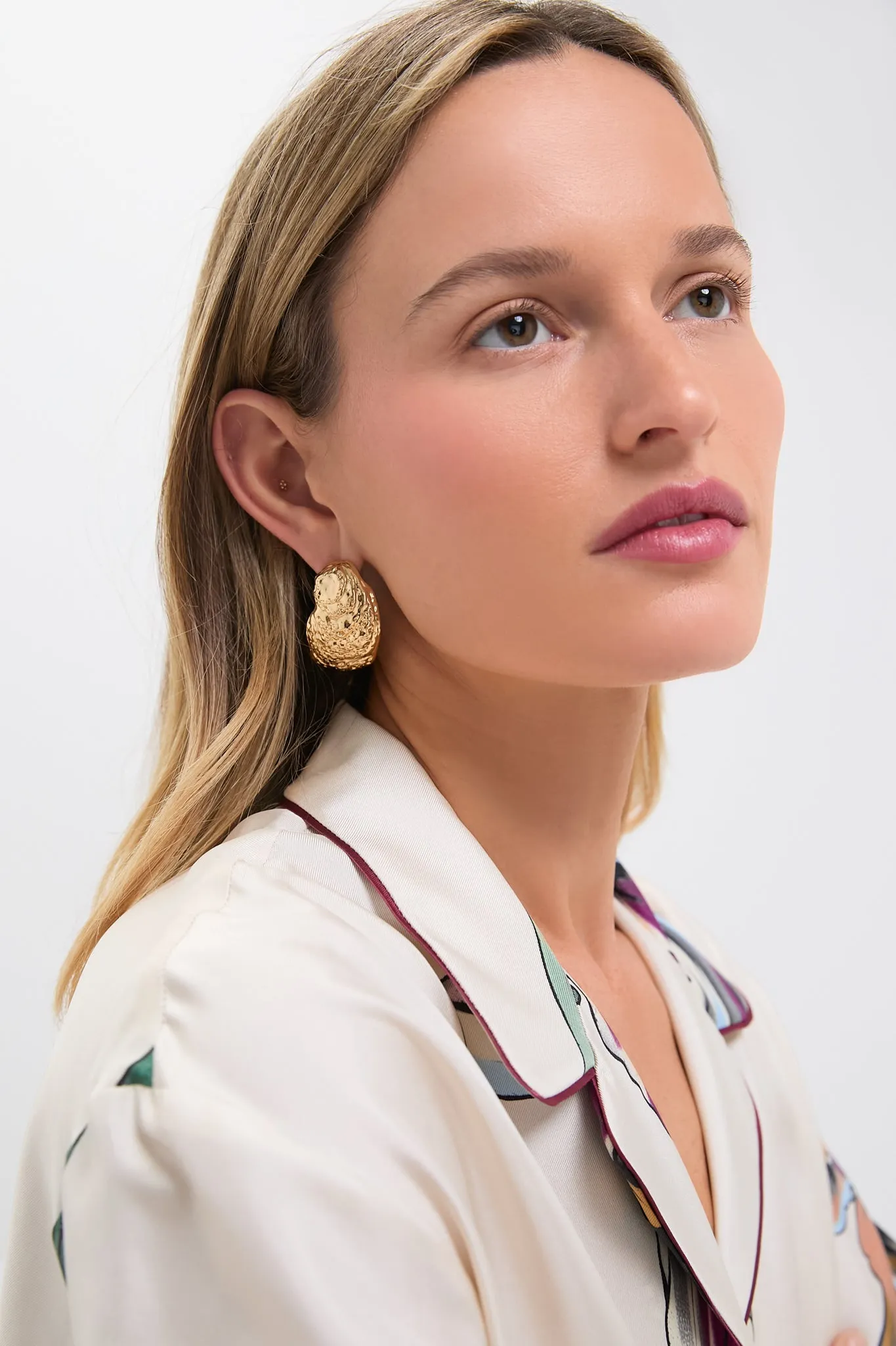 Gold Oyster Shell Earrings sold by Tuckernuck product image thumbnail 2