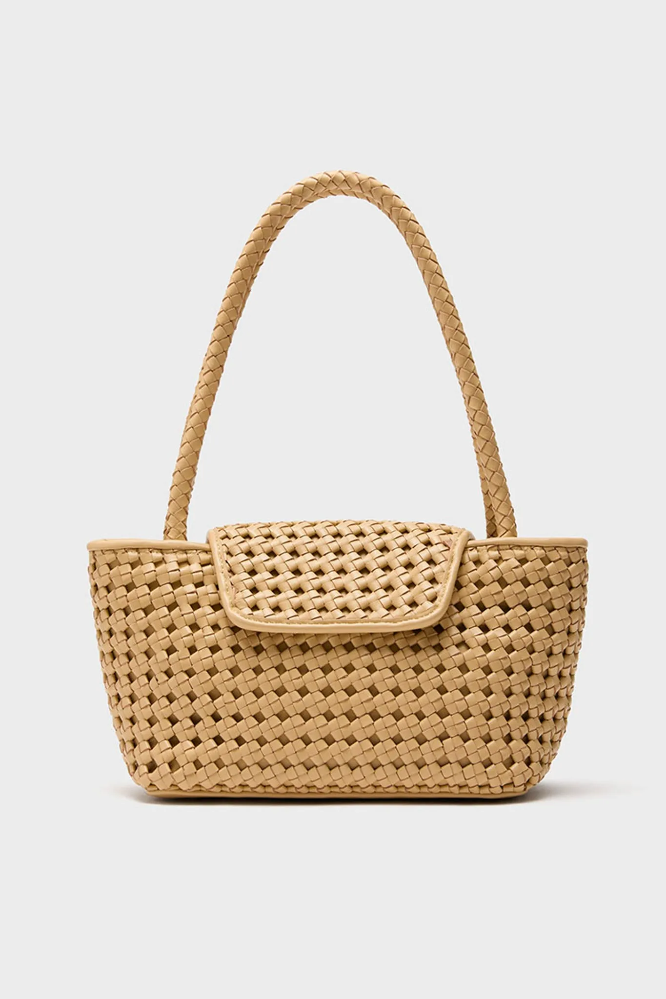 Butter Woven Leather Courrier Tote sold by Tuckernuck