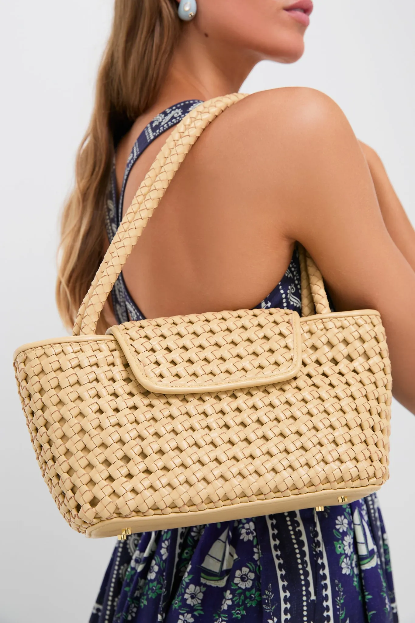 Butter Woven Leather Courrier Tote sold by Tuckernuck product image thumbnail 2