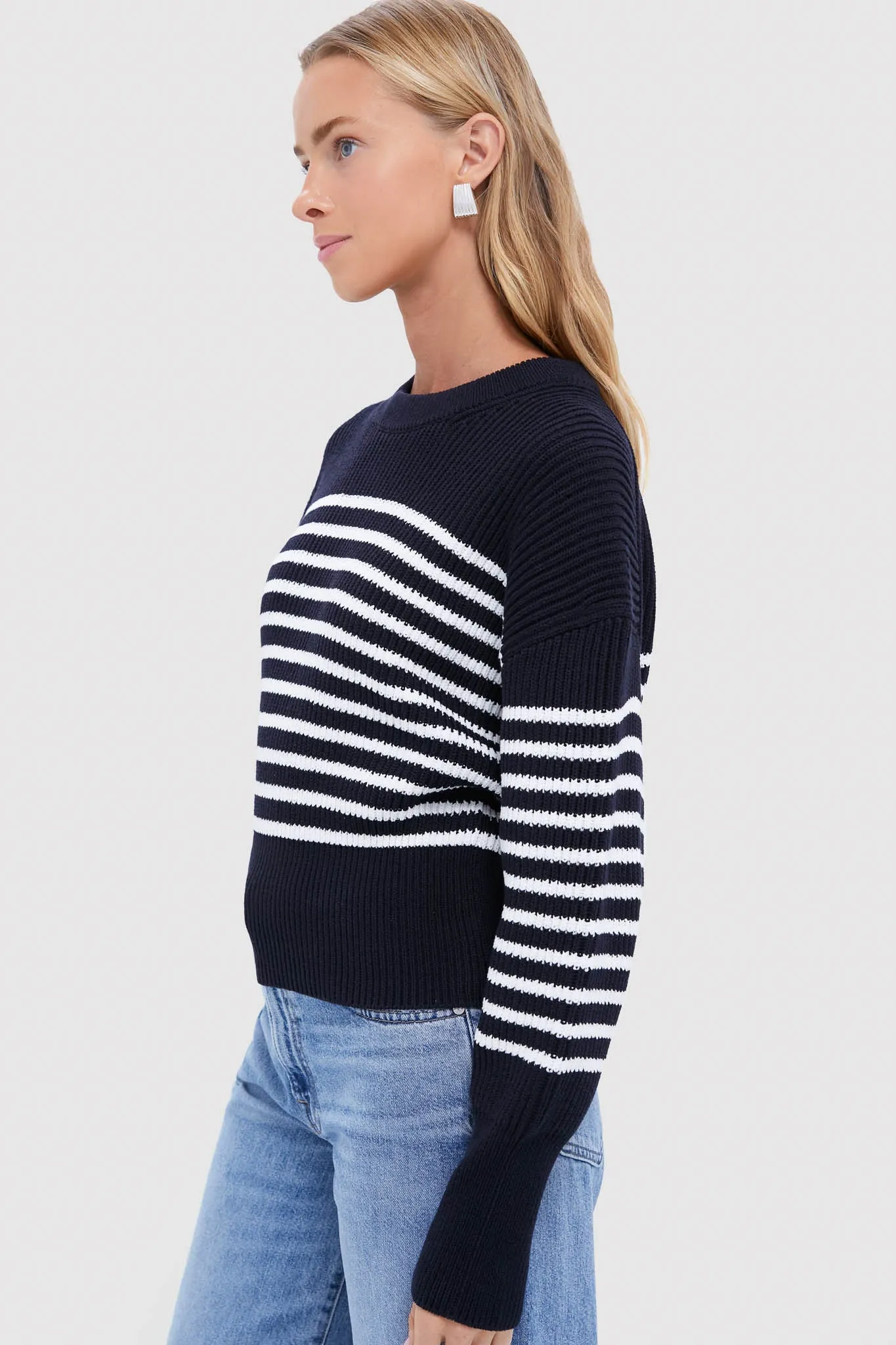 Berry Blue and White Striped Tanessa Sweater sold by Tuckernuck product image thumbnail 3