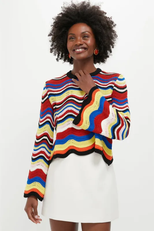 Multicolor Chevron Crop Sweater sold by Tuckernuck