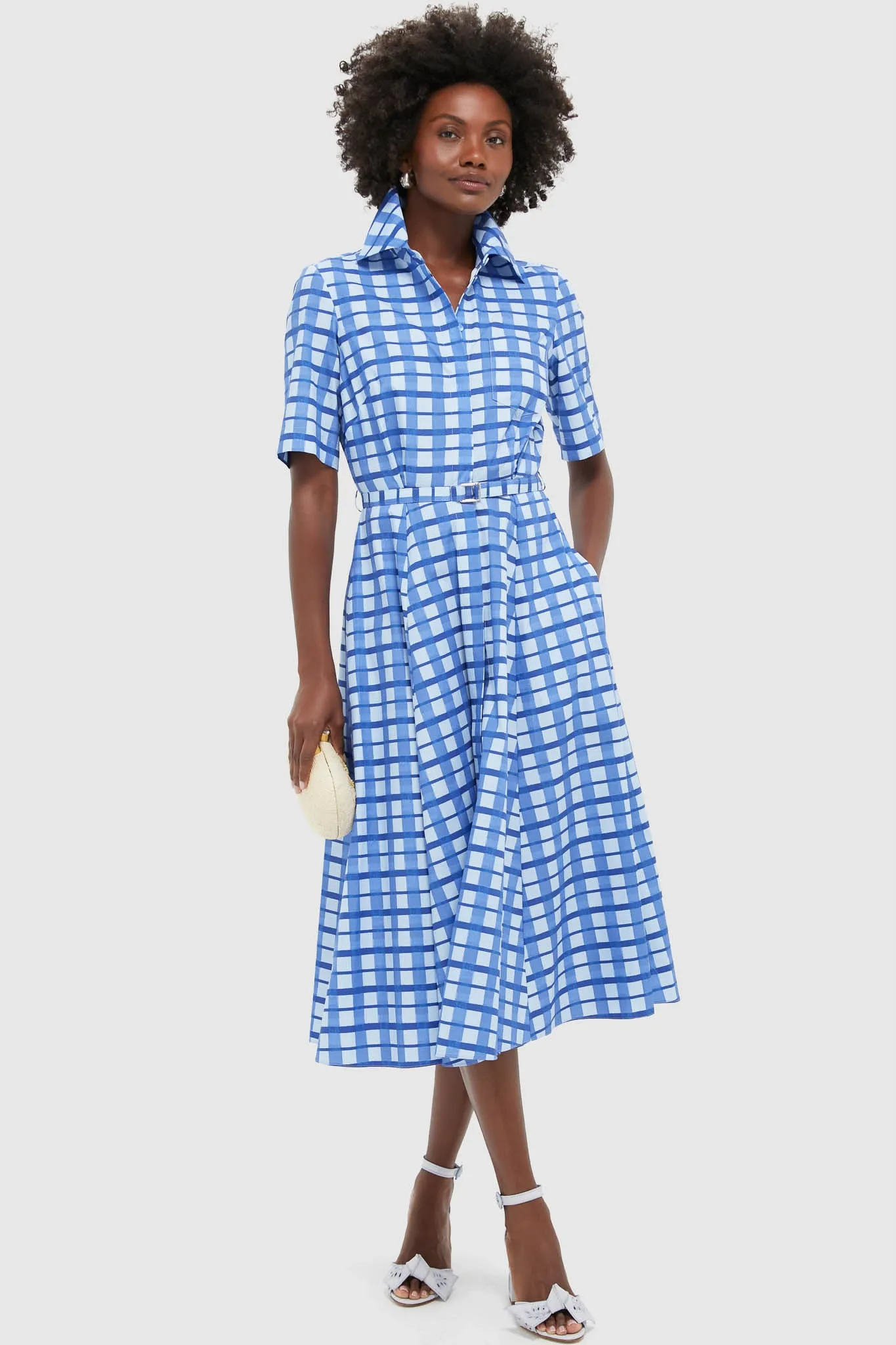 Painted Gingham Blue Rubie Midi Dress sold by Tuckernuck product image thumbnail 2