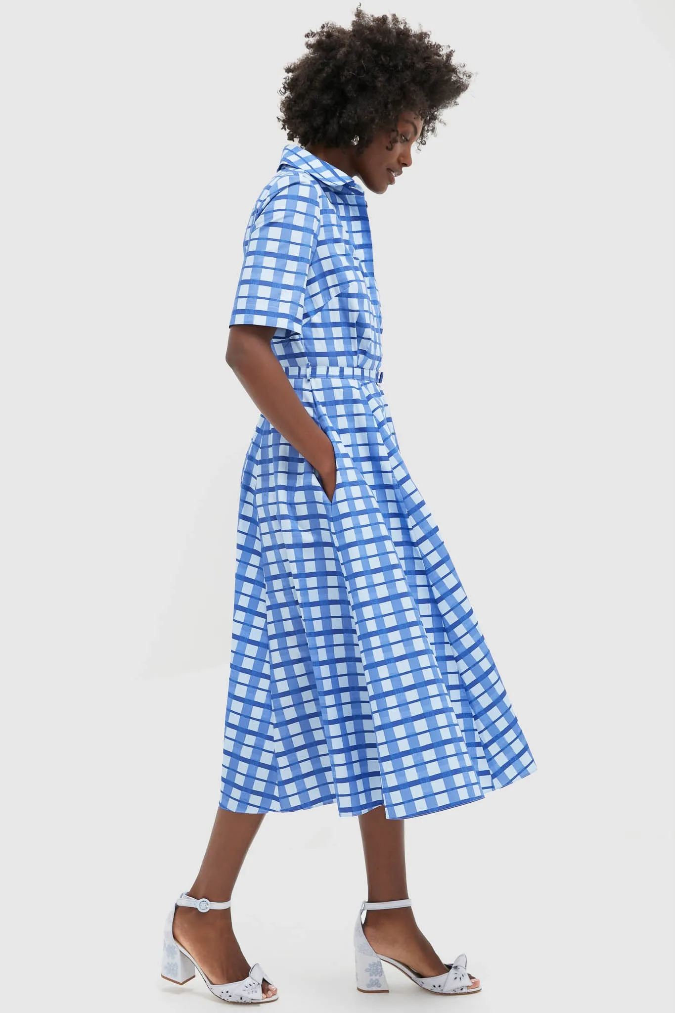 Painted Gingham Blue Rubie Midi Dress sold by Tuckernuck product image thumbnail 3