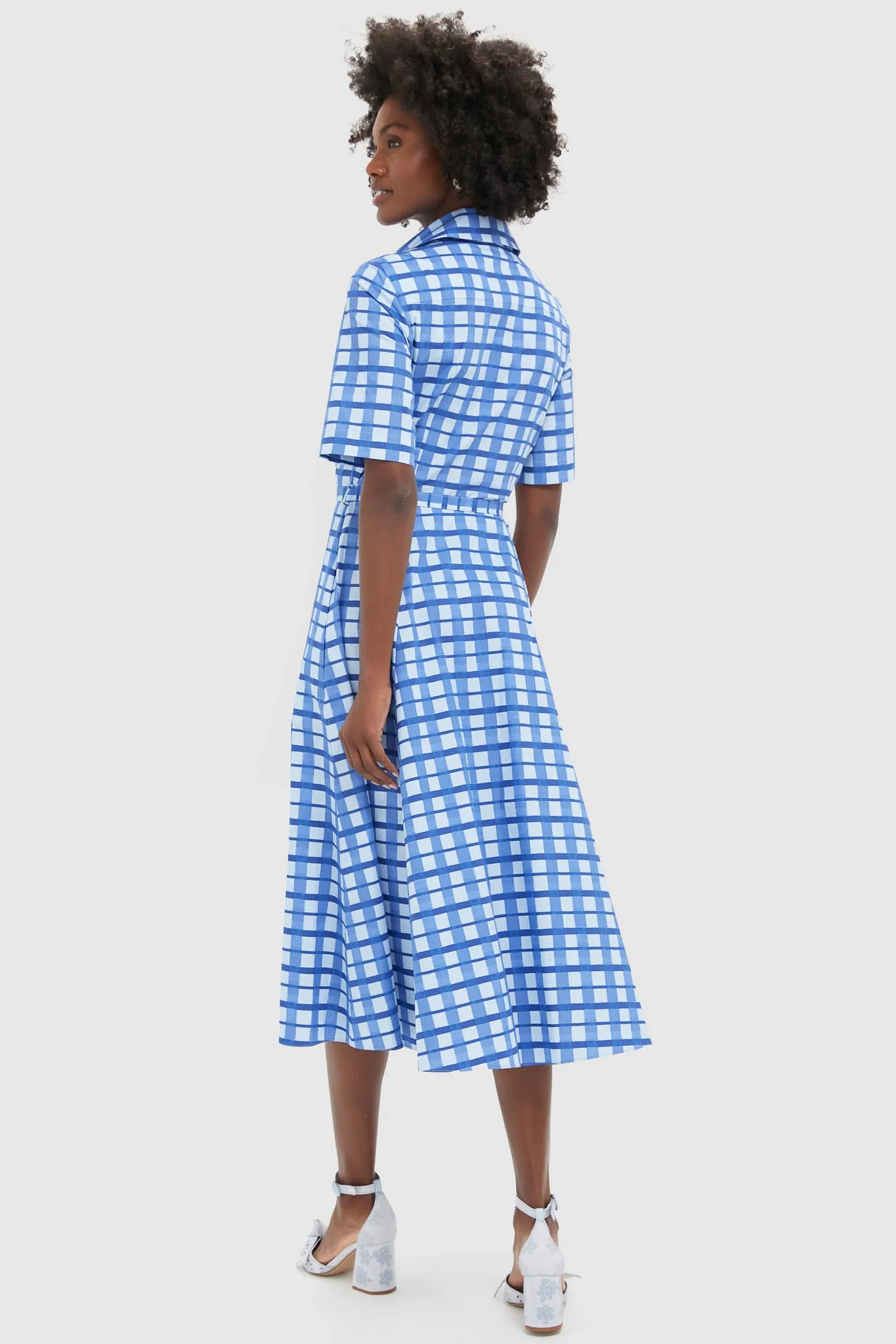 Painted Gingham Blue Rubie Midi Dress sold by Tuckernuck product image thumbnail 4