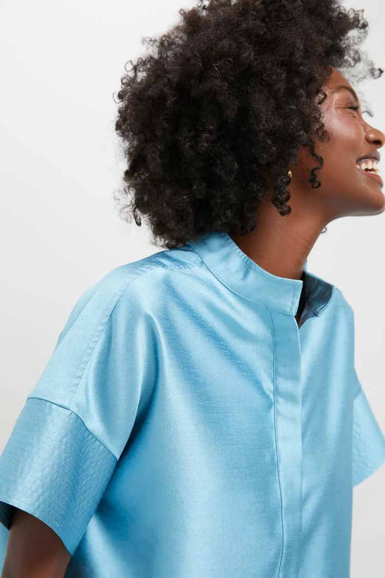 Robin's Egg Blue Trapunto Stitch Sofia Shirt sold by Tuckernuck product image thumbnail 5