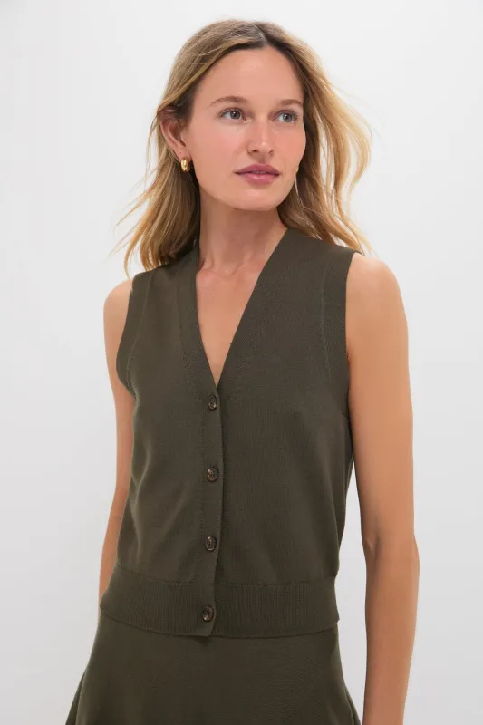 Olive Connie Knit Vest sold by Tuckernuck