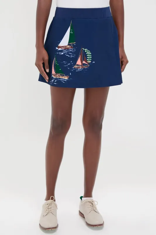Navy Sail 16 Inch Halliet Golf Skirt sold by Tuckernuck