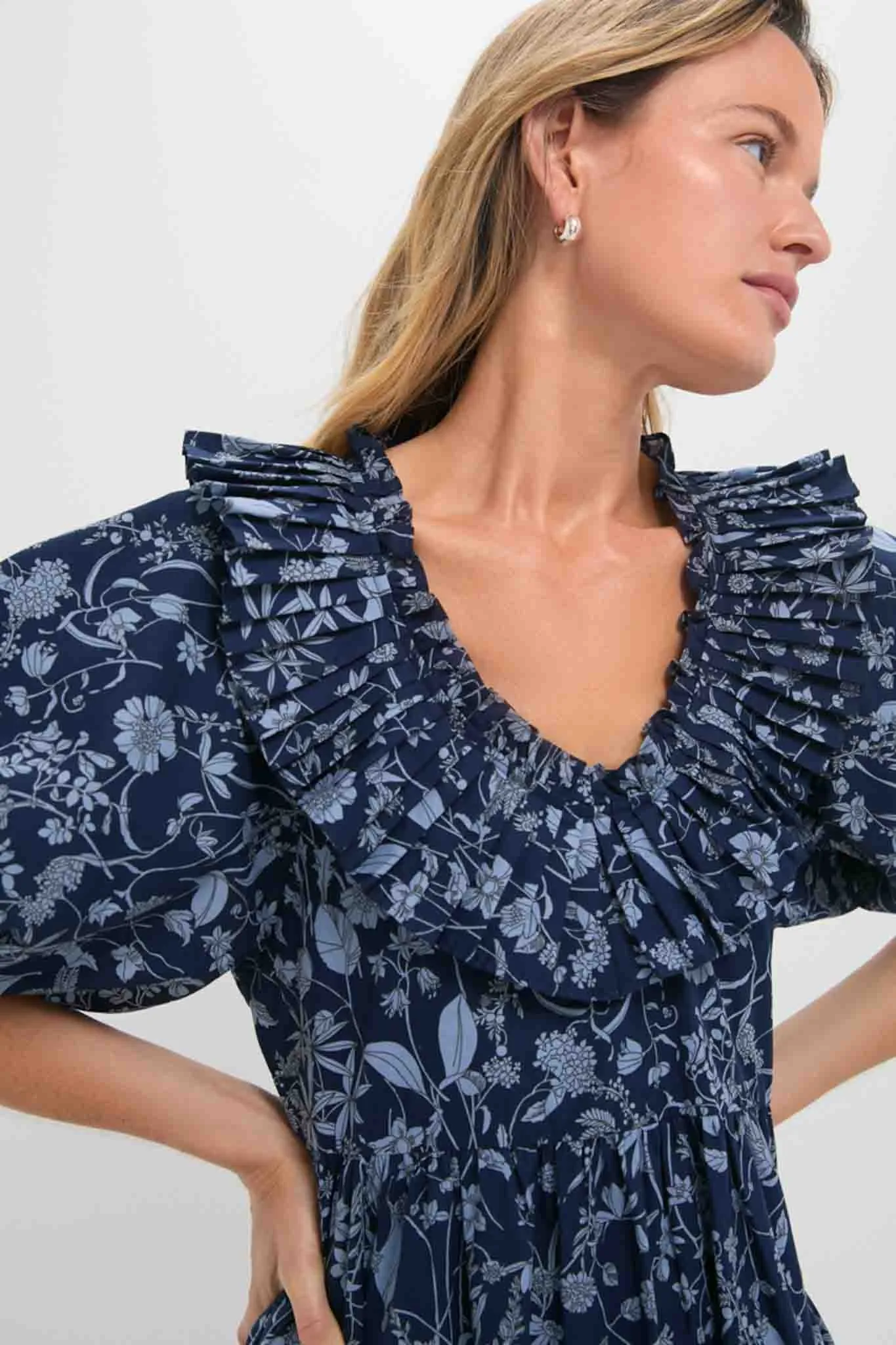 Blue Floral Samson Mini Dress sold by Tuckernuck product image thumbnail 5