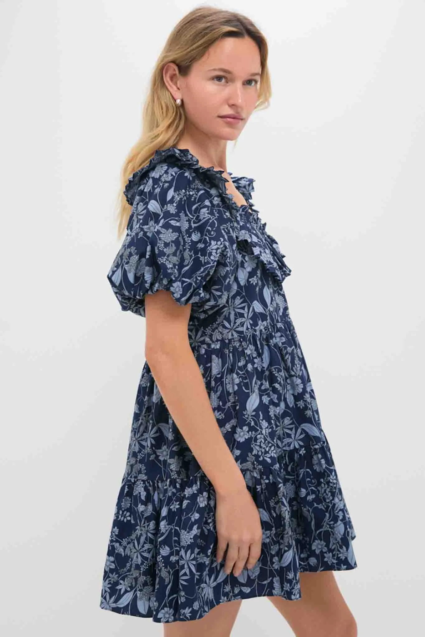 Blue Floral Samson Mini Dress sold by Tuckernuck product image thumbnail 3