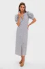 Dusty Blue and Brown Floral Louisa Maxi Dress sold by Tuckernuck