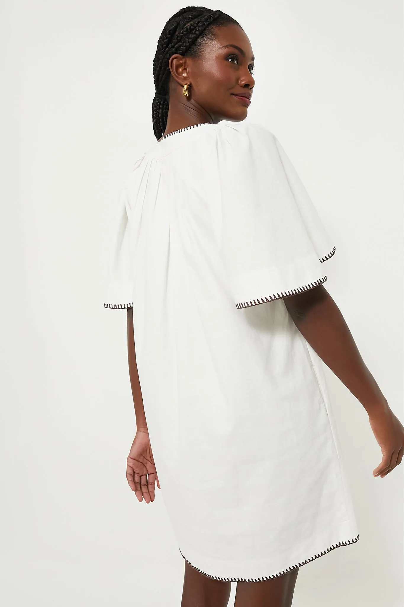White Stitch Finley Flutter Sleeve Dress sold by Tuckernuck product image thumbnail 4