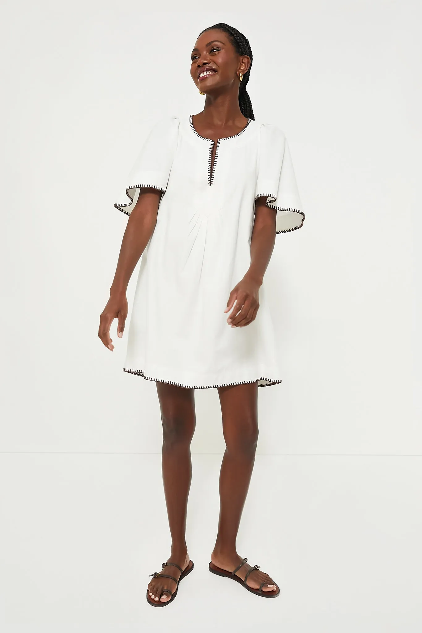 White Stitch Finley Flutter Sleeve Dress sold by Tuckernuck