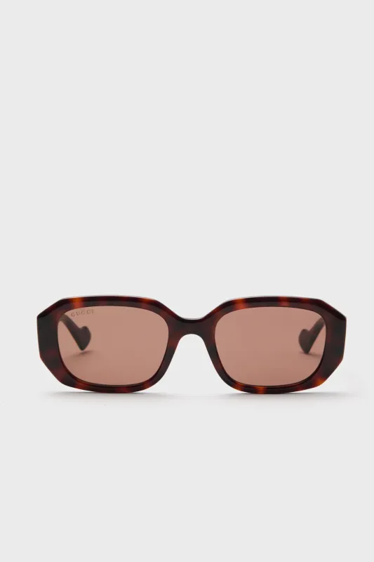 Havana GG Logo Rectangular Sunglasses sold by Tuckernuck