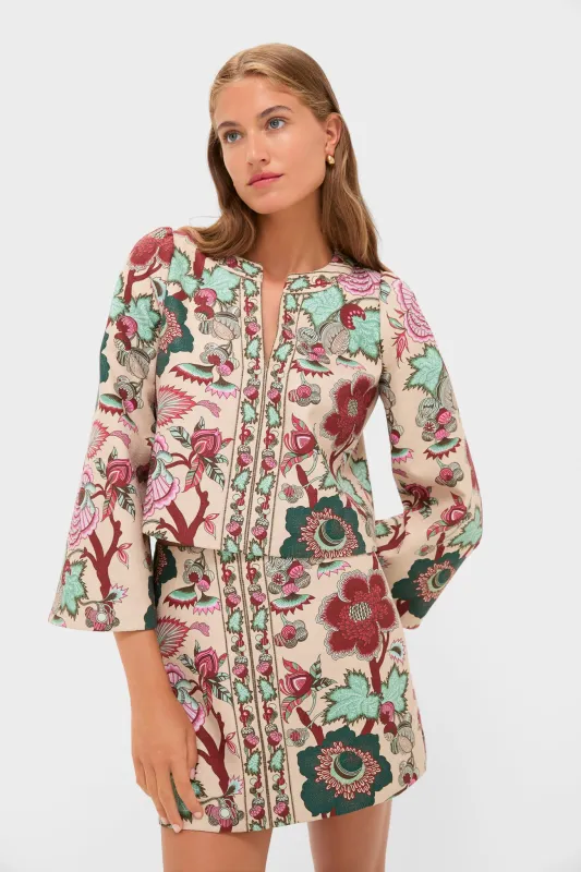 Garden Scrollwork Jacquard V-Neck Maxine Top sold by Tuckernuck