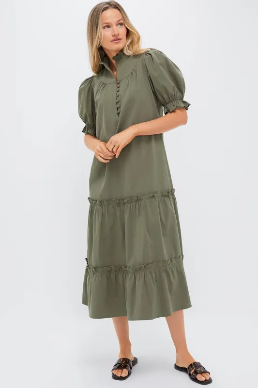 Olive Green Selena Maxi Dress made by Pomander Place